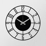 Wallity Enzoclock - S011 Reloj de Pared Decorativo de Metal Negro